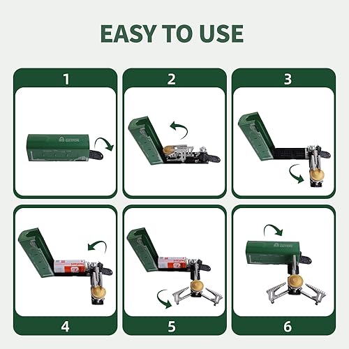Miniatura 7 de INFOOD Estufa portátil de gas butano para campamento, diseño plegable compacto de 7500 BTU con bolsa de transporte para mochileros, viajes de