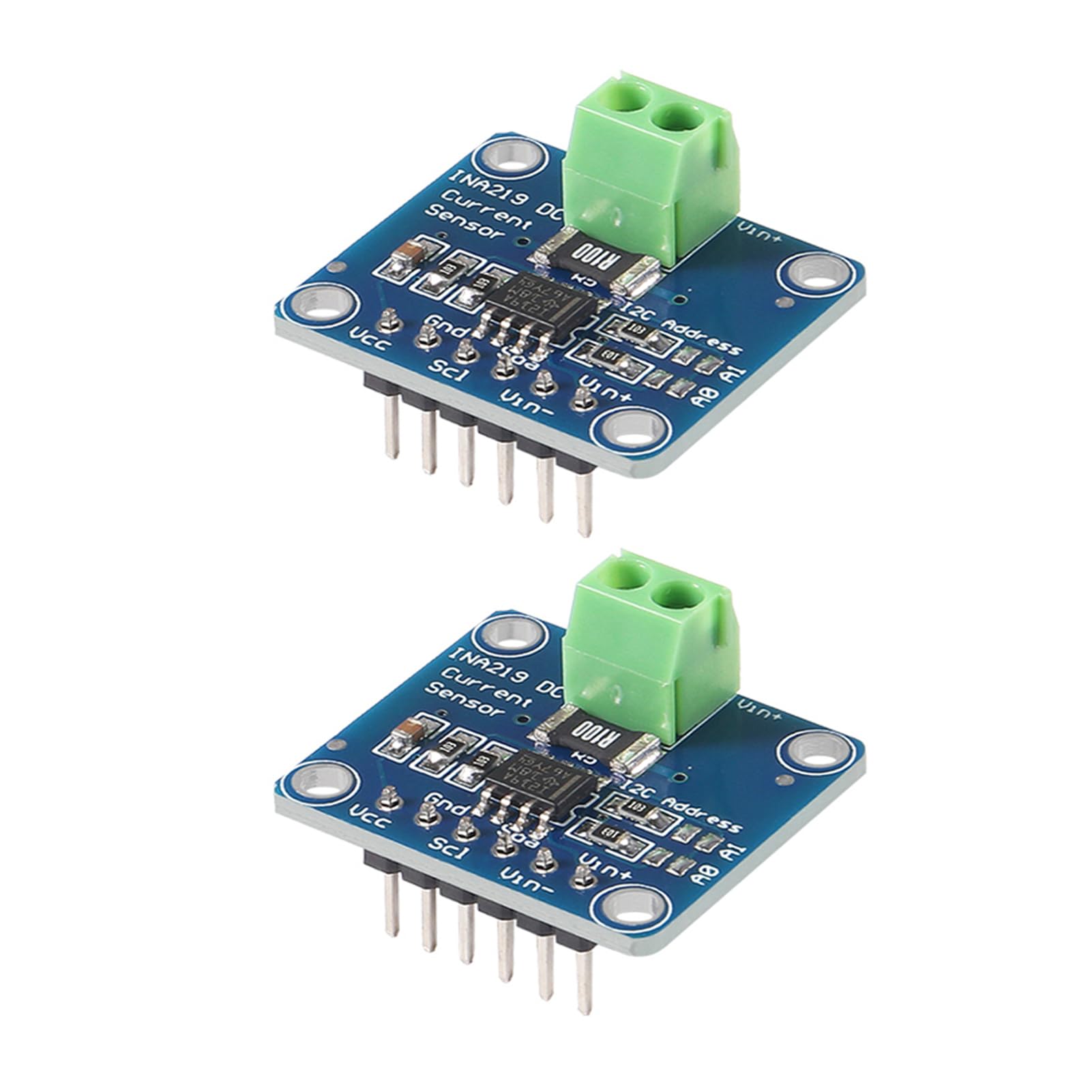 2PCS INA219 I2C Interface Bi-Directional DC Current/Power Monitoring Sensor Module DIY 3V-5V IIC I2C Current Power Supply Sensor SOT23 Breakout Module