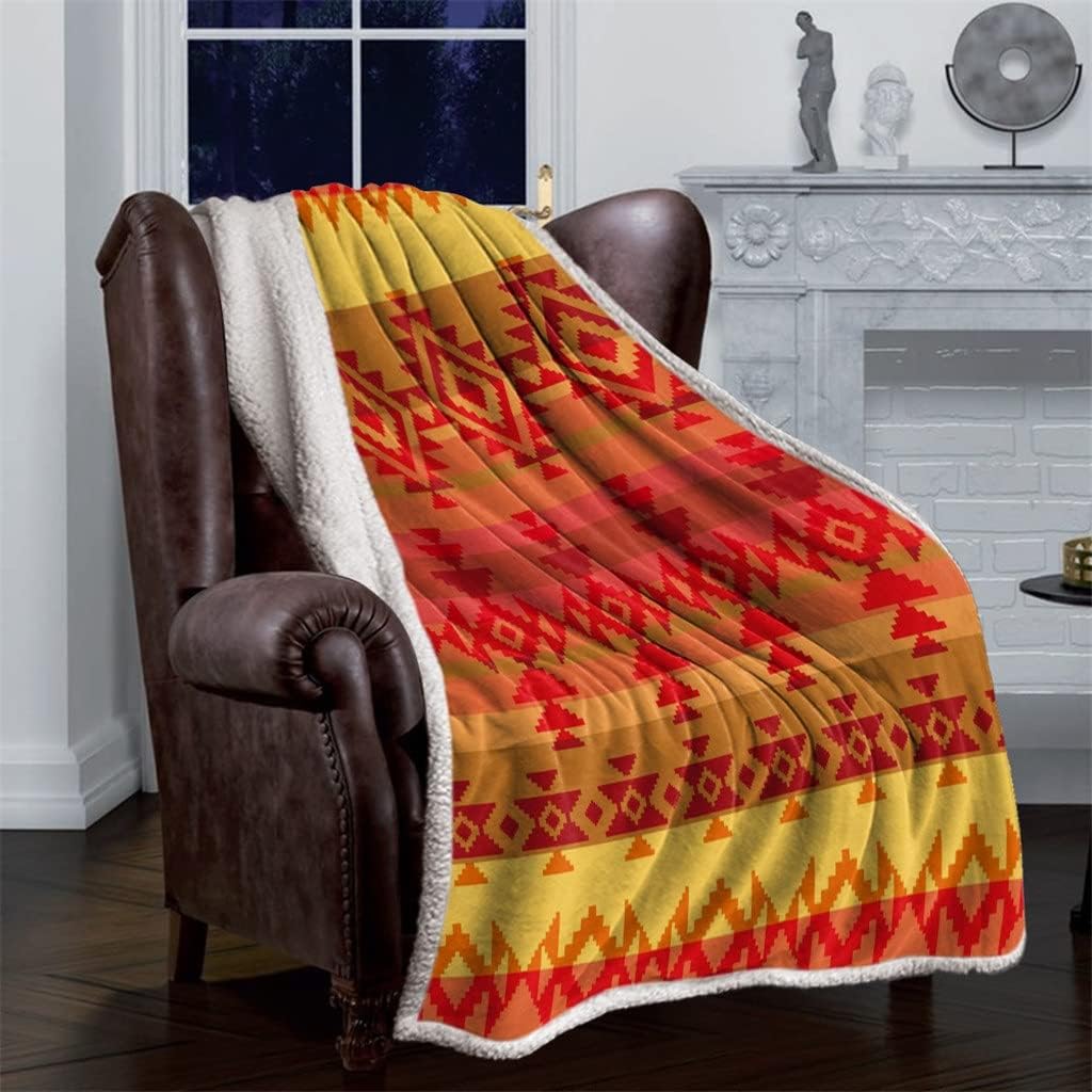 Square Triangle Geometrical Figure Sherpa Blanket Velvet Flannel Bedspreads Office Nap Throw Sofa Cover Bedding