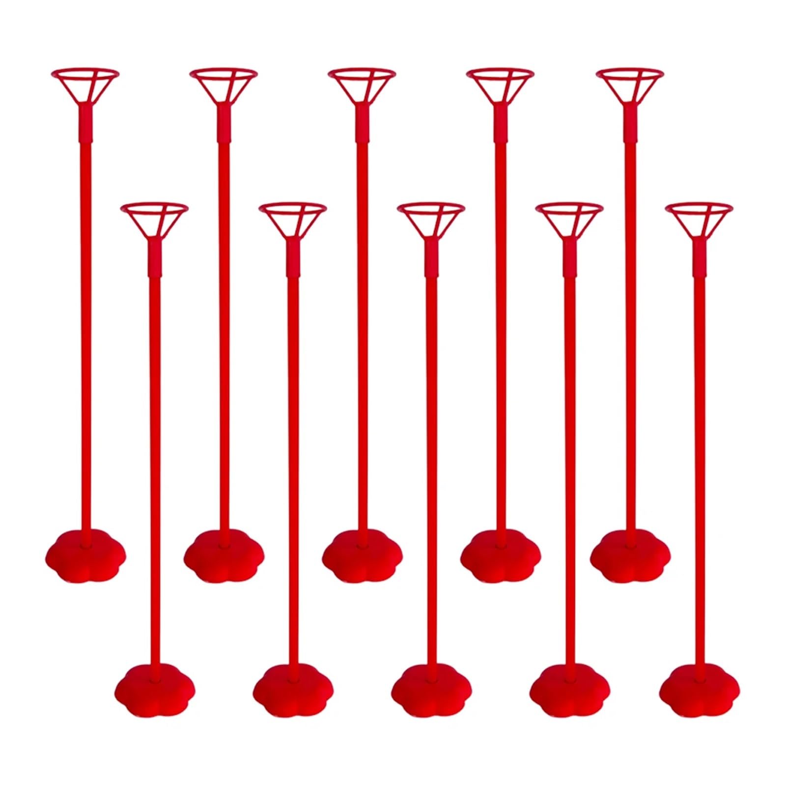 Stojak na balony Zestaw stojaków na balony stół, 30 szt. - z podstawą i słupkiem(Red)