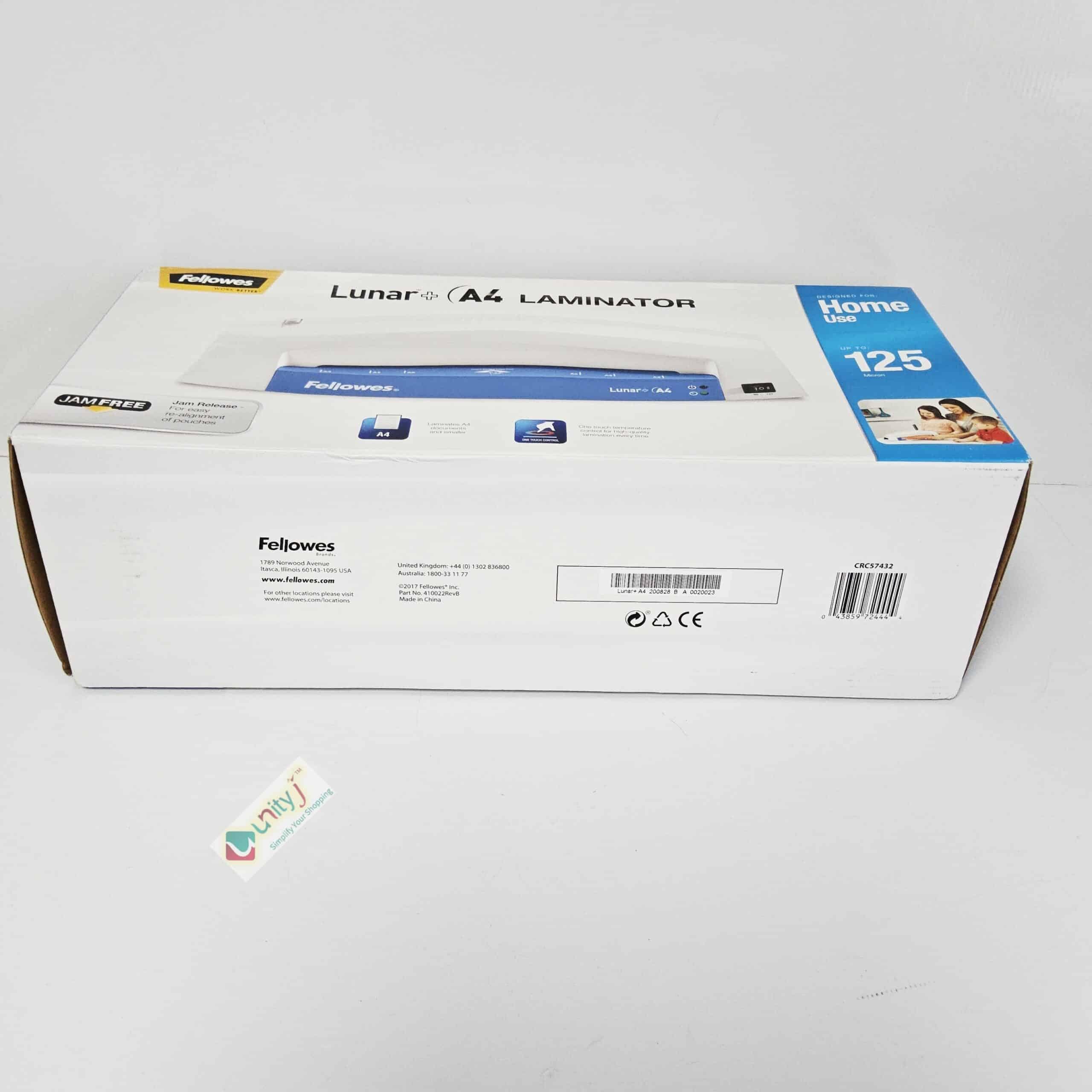 Fellowes Lunar+ bez dżemu laminator A4 do użytku domowego - 4-minutowy czas nagrzewania - 80-125 mikronów - niebieski