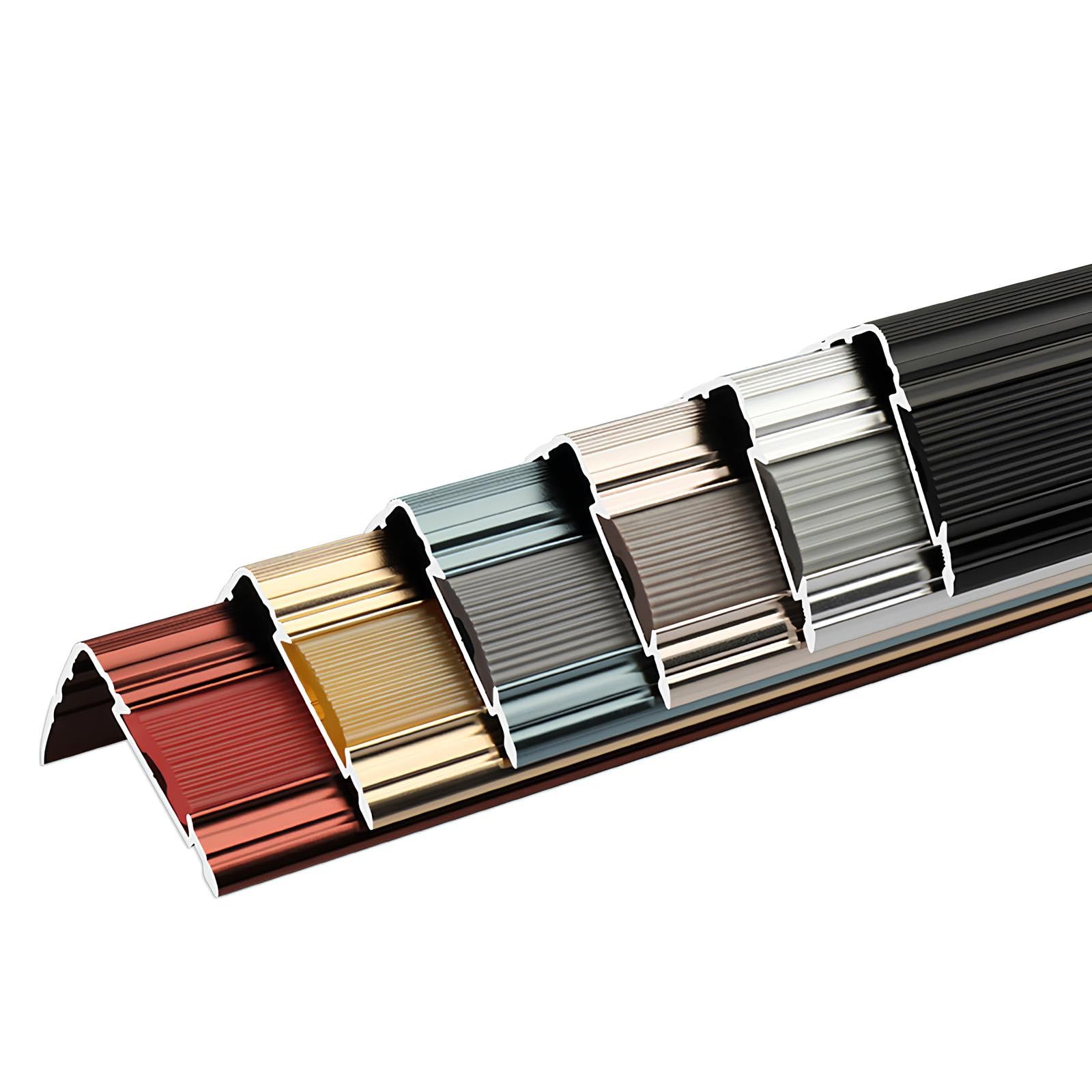Non-Slip Stair Nosing, Aluminium Stair Edging Trim, Stair Edge Protector, Fit For Indoor And Outdoor Step, Metal Corner Trim(Gold,1.50m/59in)