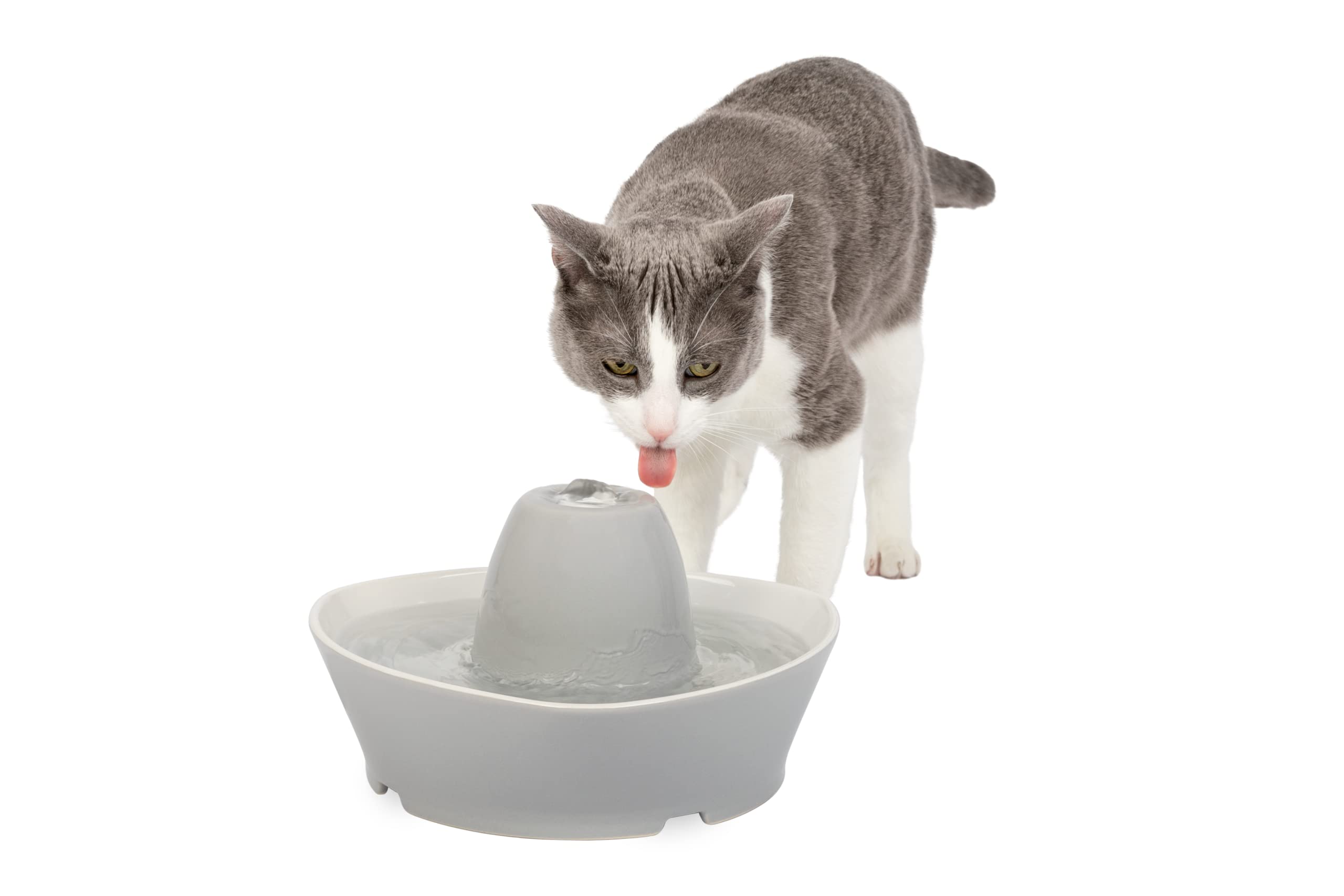 PetSafe StreamSide – Fuente de Cerámica para Perros y Gatos, Capacidad de 1,8 litros, Diseño Silencioso, Agua Filtrada