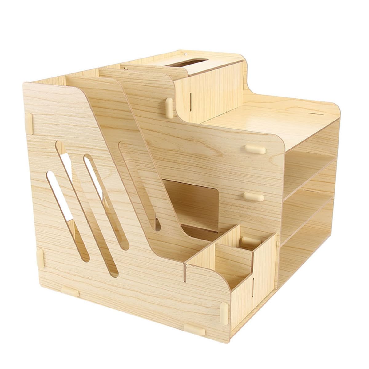 Estante Organizador de Escritorio Diseño de Múltiples Compartimentos, Almacenamiento de Gran Capacidad, Material Sintético Estable para Oficina y Hogar