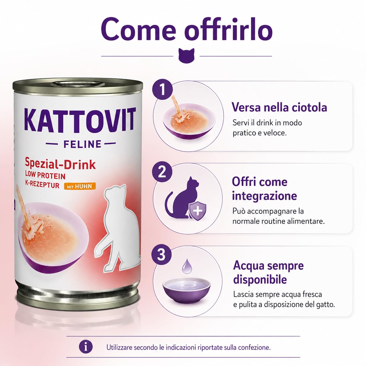 Kattovit Renal Drink Pollo per Gatti Adulti 12 x 135 ml, Bevanda Complementare con Succo di Carne e Filetto di Petto di Pollo, Supporto Liquidi e Benessere Renale