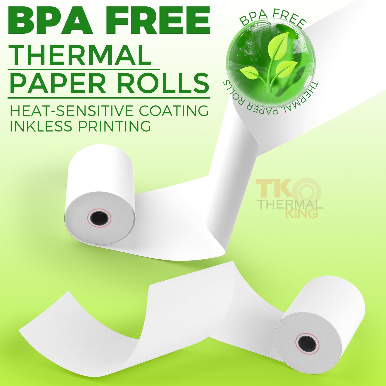 Thermopapier, Kassenrollen, 8,9 cm x 50 m, passend für alle Kreditkarten-Terminal-Drucker, Kreditkartenpapier, Kassenpapier, Weiß, 30 Rollen