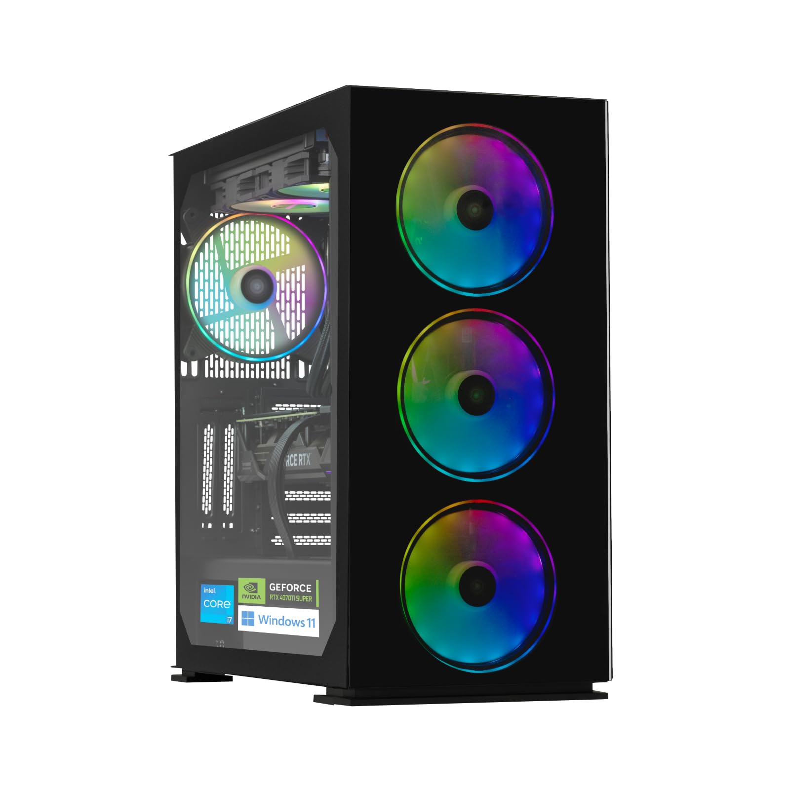 YEYIAN PC Gaming VR Esports AI Intel Core i7 14700KF 20 Cores a 5,6 GHz | Nvidia GeForce RTX 4070 Ti Super | 32GB DDR5 6000Mhz RGB | 2TB SSD Gen 4 | WiFi 6 + BT 5.3 | LAN 2.5 Go | Win 11 Pro