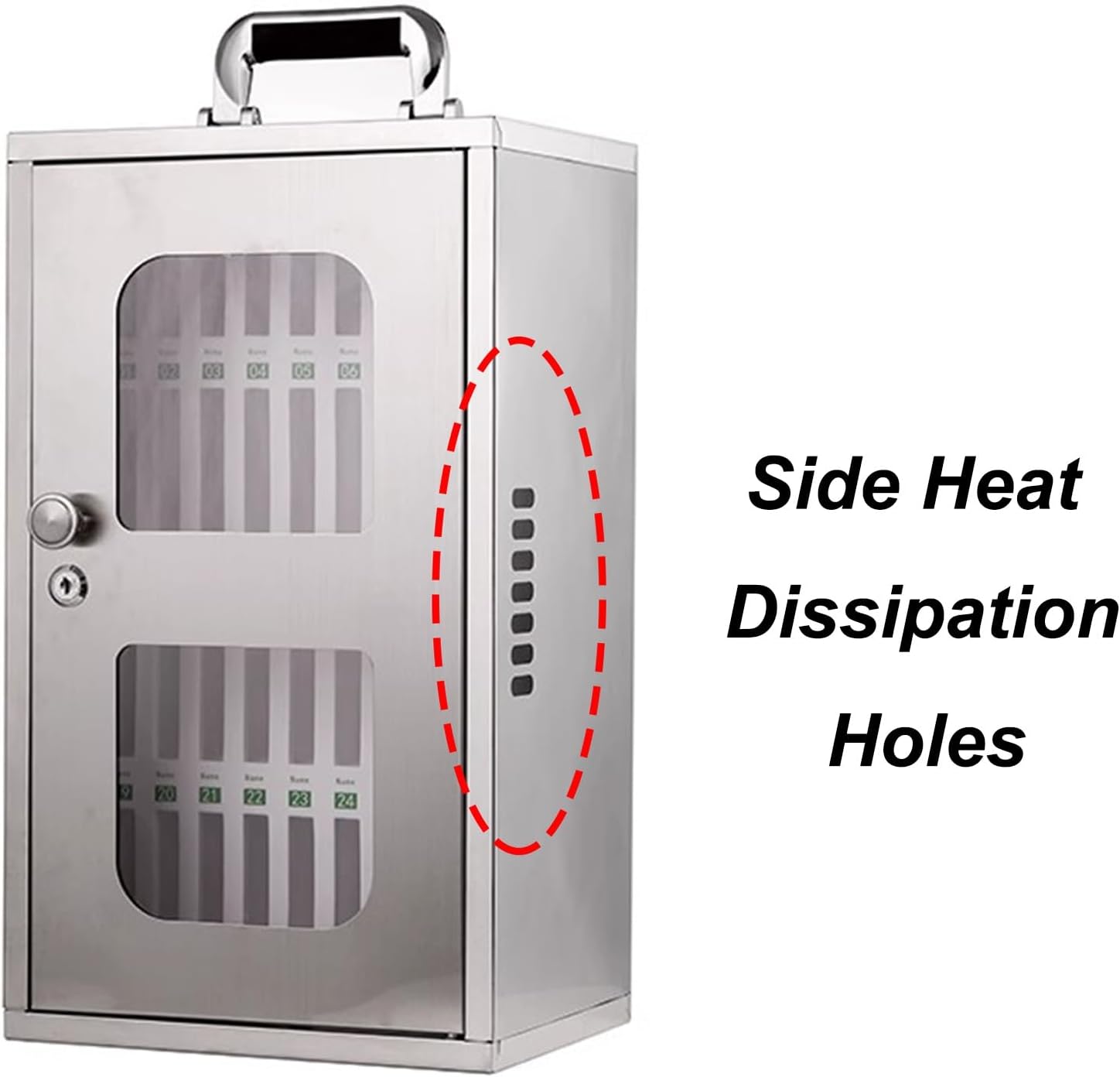 Wall-Mounted Cell Phone Storage Cabinet with Lock, 12 Slot Aluminum Locker, Curved Handle, Easy Installation for Classroom & Factory Use, Secure & Durable Solution