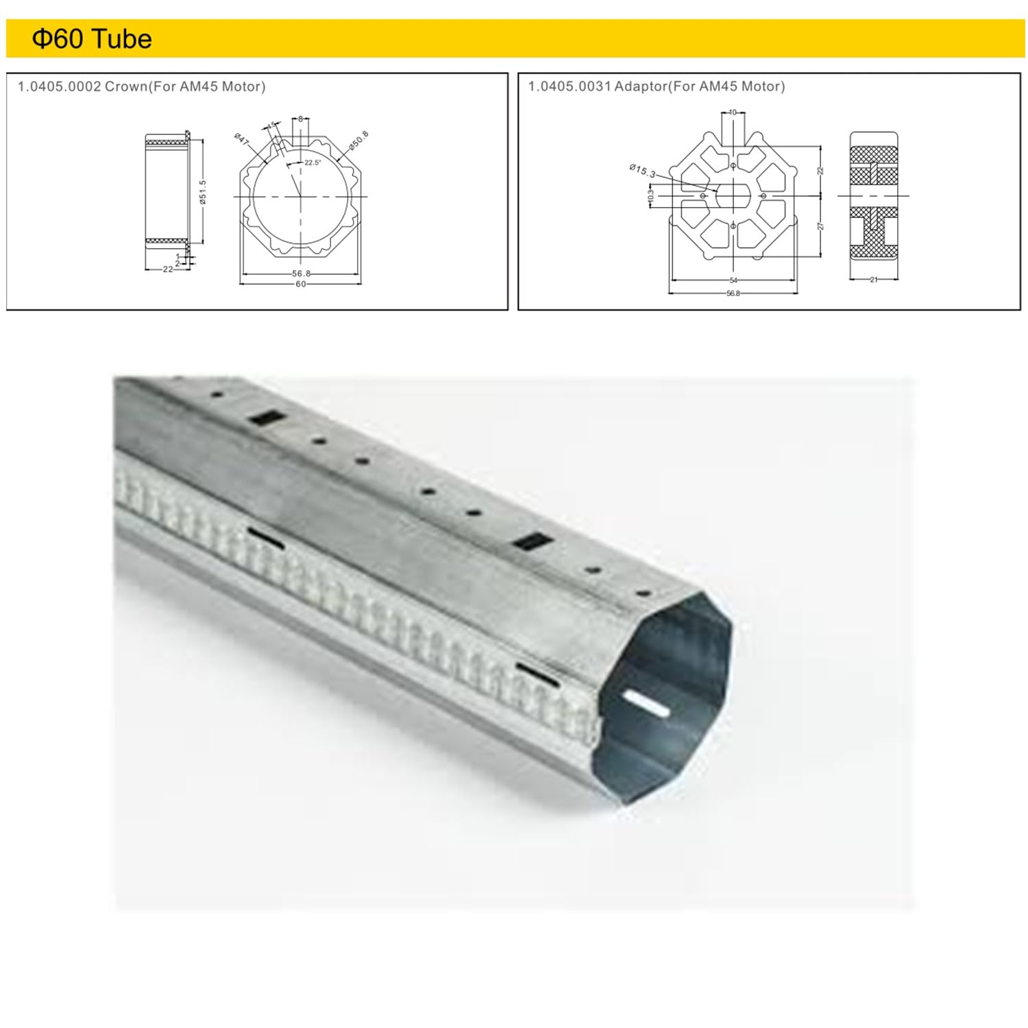AM45-20/17-E-XP Motor impermeable para toldos motor tubular 230 V para toldos exteriores - Impermeable y homologado UL