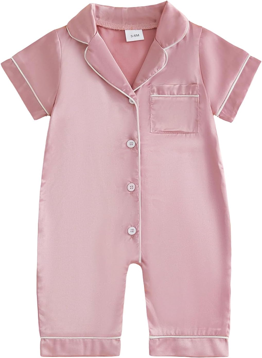 Baby Girl Boy Pajamas Button Down Romper Jumpsuit Short Sleeve Nightgown Newborn Sl...