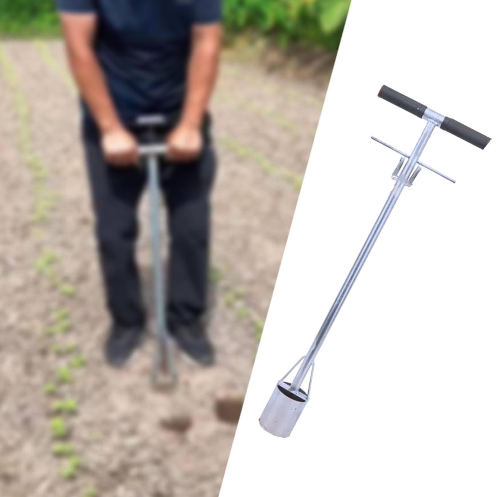 Bodensammler Langlebige Edelstahlausführung Pflanzenumsetzer mit Ergonomischem Griff Tragbarer Unkrautstecher Grabfunktion für Gärten Grünflächen Und, 7.7 Cm Durchmesser