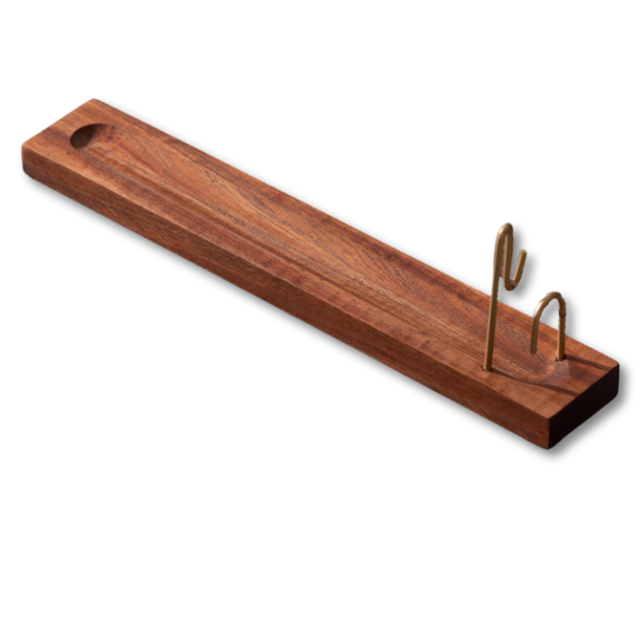 Horizontal Wood Incense Holder with Ash Tray