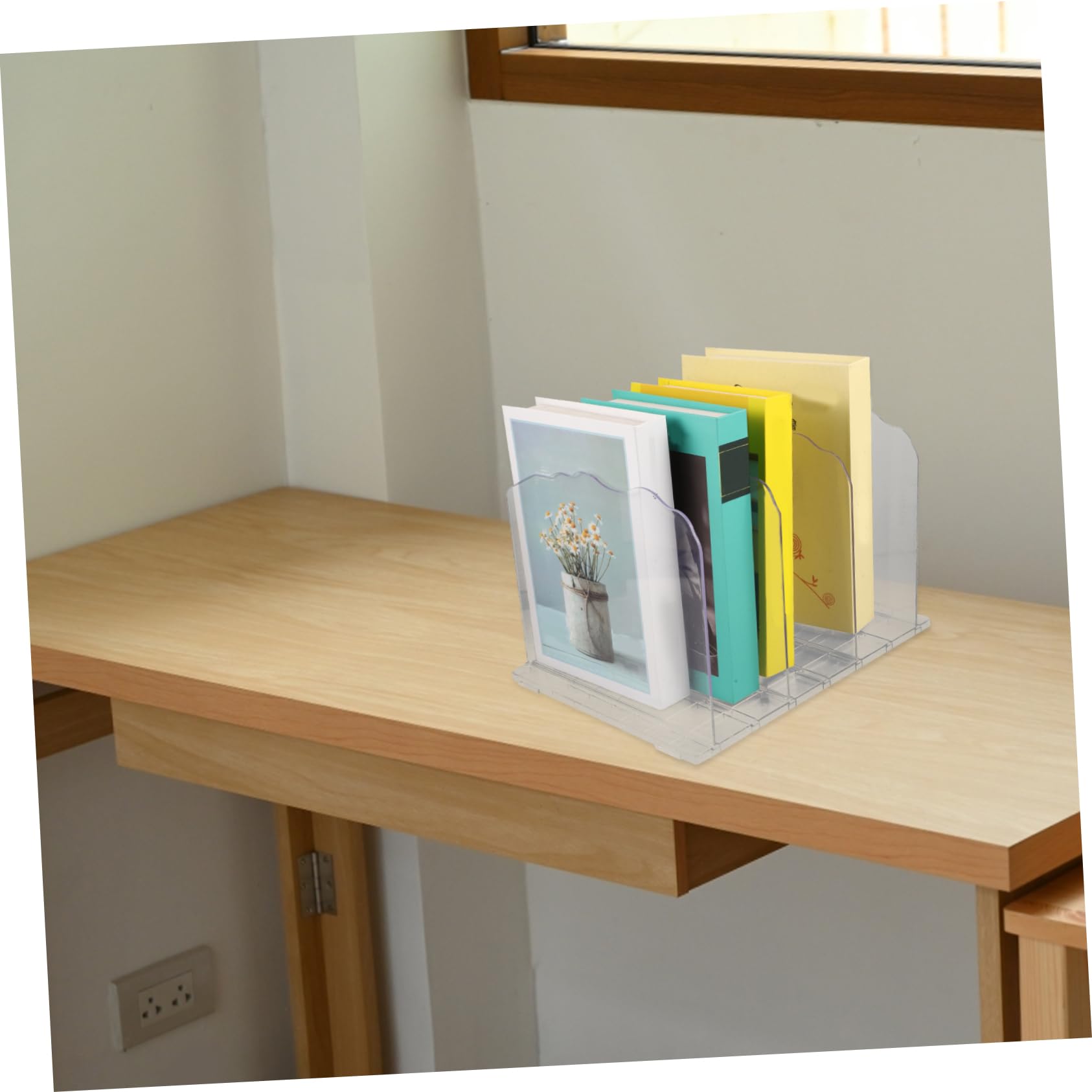 OUNONA Adjustable Bag Organizer Shelf Reusable Bag Storage Rack Closet Shelf Clothes Organizer Plastic Storage Rack Office Desk Organization