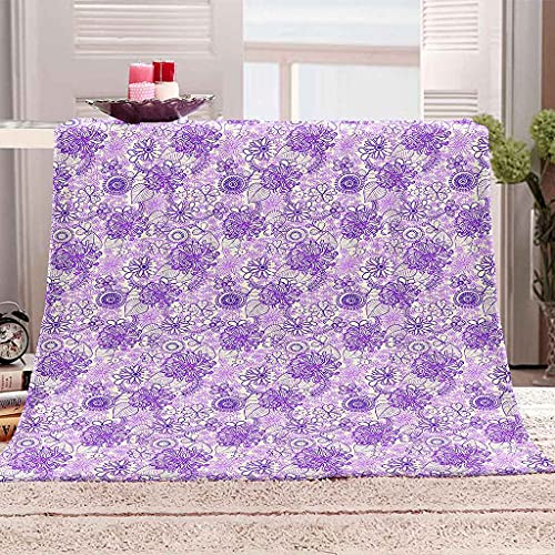 Couverture polaire microfibre 3D violette de qualité supérieure douce et durable - 2