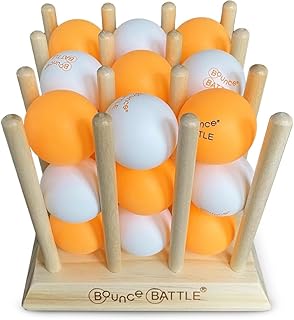 Bounce Battle™ Wood Edition – Family & Party Game for Kids, Teens & Adults – Fast-Paced Skill and Strategy Tabletop Game – Includes 27 Balls & Wooden Cube – Game of The Year Award Winner