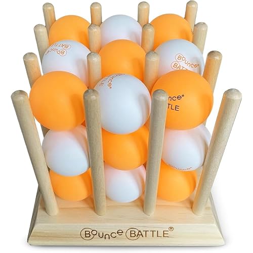Bounce Battle Wood Edition Ping Pong Ball Bounce Game for Kids and Adults