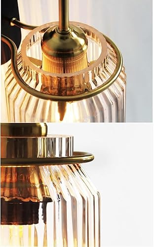 Miniatura 6 de Lámpara de pared moderna de mediados de siglo con base E26E27, lámpara de pared industrial vintage dorada con cuello de cisne de vidrio acanalado