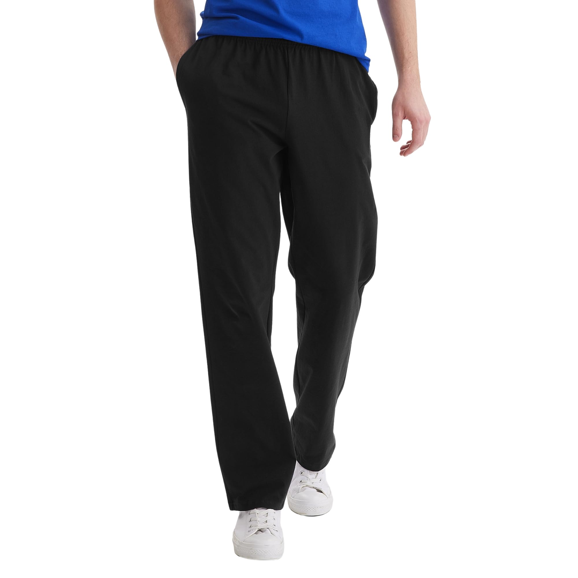 Hanes Essentials Sweatpants, Men’s Cotton Jersey Pants with Pockets, 33”