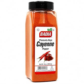 Badia Ground Cayenne Red Pepper, 16 oz Bold, Spicy & Vibrant | Adds vibrant color and fiery heat to meats, seafood, vegetables, sauces, marinades, and spice blends