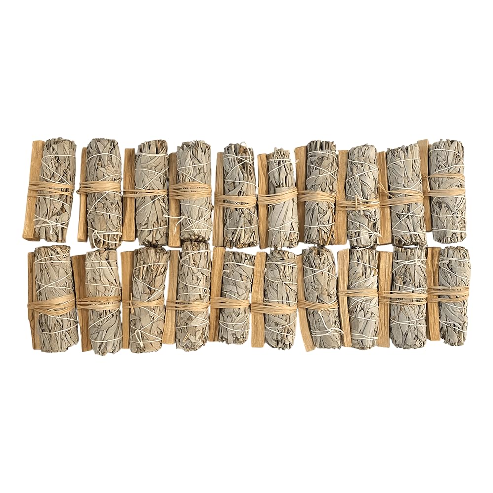 Smudge Sticks, White Sage and Palo Santo 4", Pack of 20