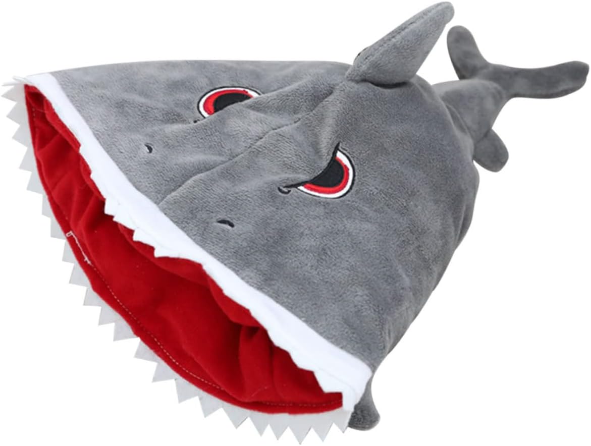 Shark Headband Hat 1 Pc Grey Cone Hood Adorable Ocean Theme Photo Prop for Carnival Party and Birthday