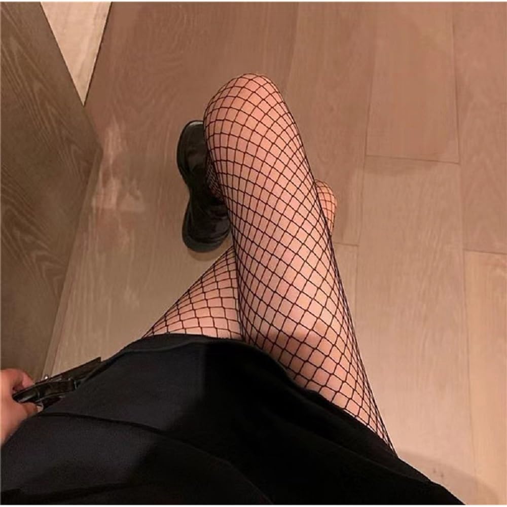 Sufune Collant a Rete Nero, Fishnet Stockings a Vita Alta per Donna, Calze da Pesca