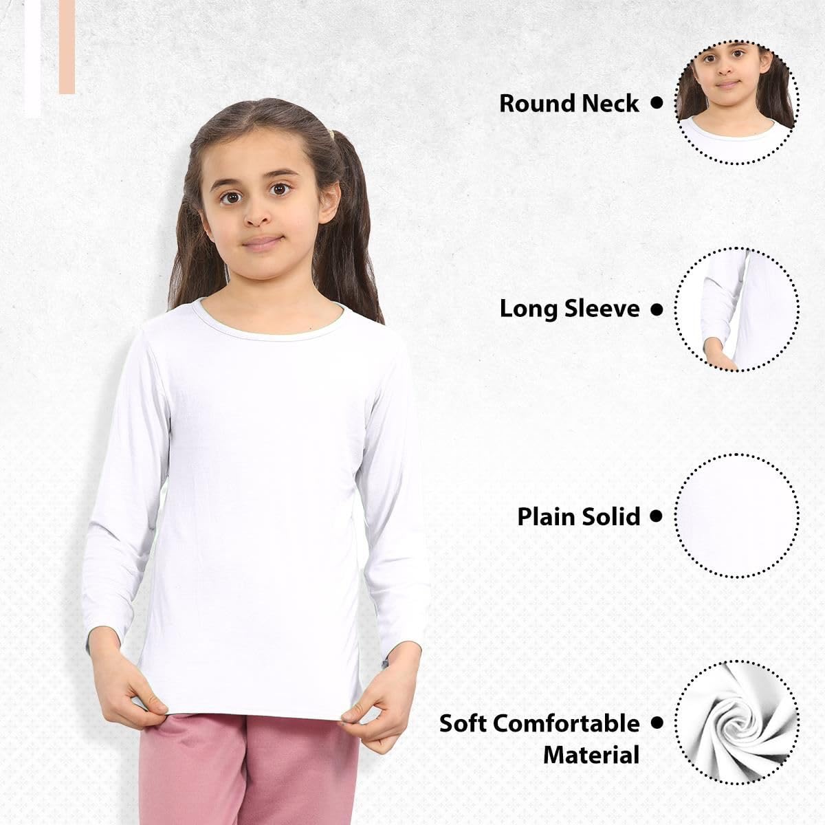 Maglietta a tinta unita per bambini, confezione da 3 magliette a girocollo per la scuola, maglietta a maniche lunghe per ragazzi, maglietta estiva elasticizzata leggera, top sportivo per