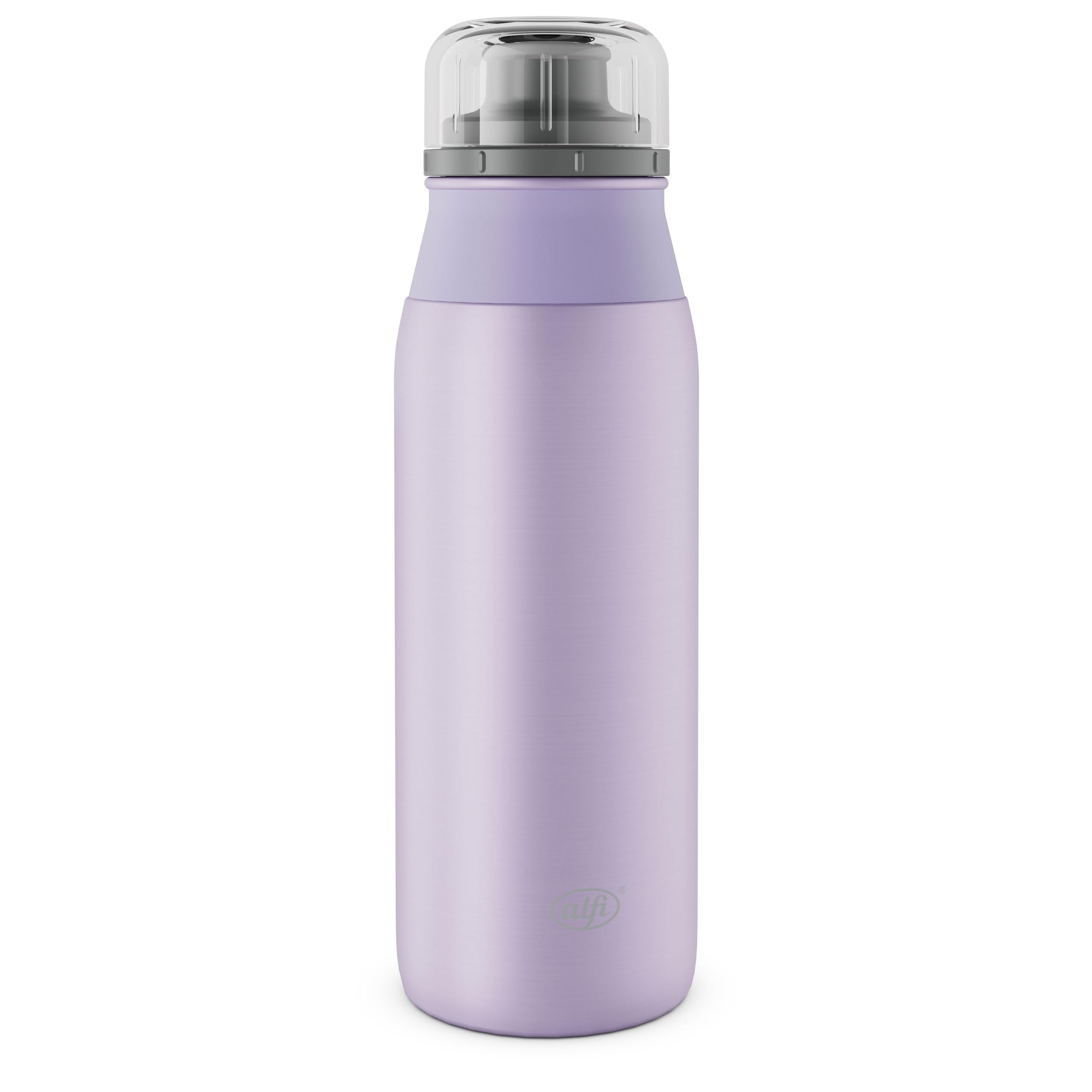 alfi ELEMET BOTTLE 600 ml, Purple Lavender Pastel Matt, Lightweight Stainless Steel Drinking Bottle, Completely Leak-Proof with Screw Cap, for Carbonated Drinks, Small, Dishwasher Safe, BPA-Free