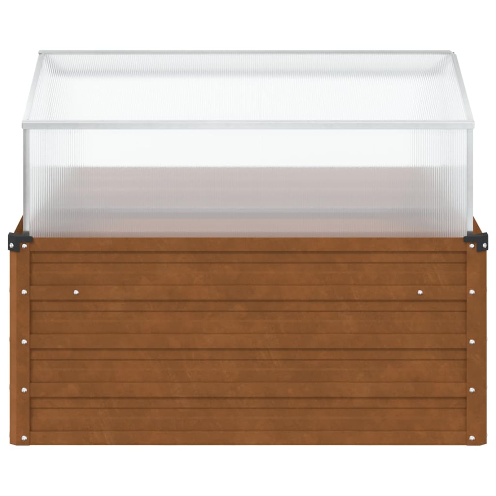 Geecher Fioriera da Giardino con Serra, per Coltivazione Indoor e Outdoor, 100x100x77 cm, in Acciaio corten e Alluminio con Pannello PC, per orto Domestico e Giardinaggio hobbistico