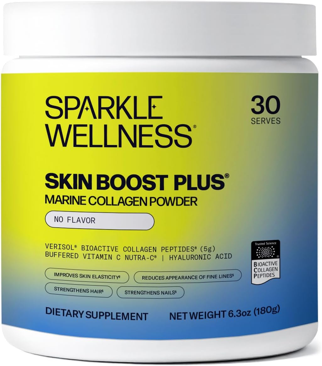Marine Skin Boost Plus (No Flavor) [30-Serves] | Collagen Powder Supplement with Marine-derived VERISOL Bioactive Hydrolyzed Collagen Peptides, Vitamin C & Hyaluronic Acid