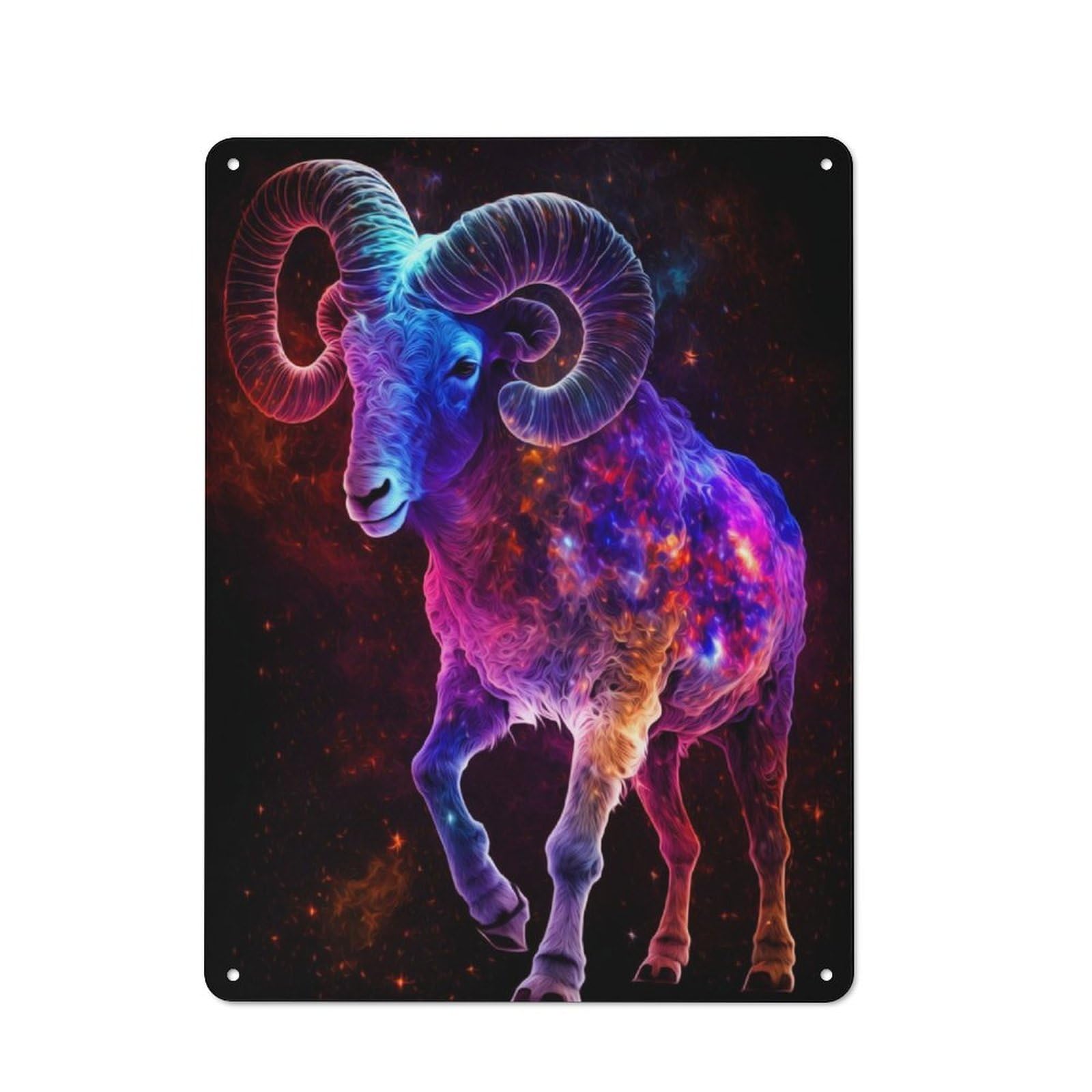 Junmoney Goat Loft Style Metal Wall Sign 40X30cm Featuring Studio Wall Art For Loft, Studio, Office Or Creative Room