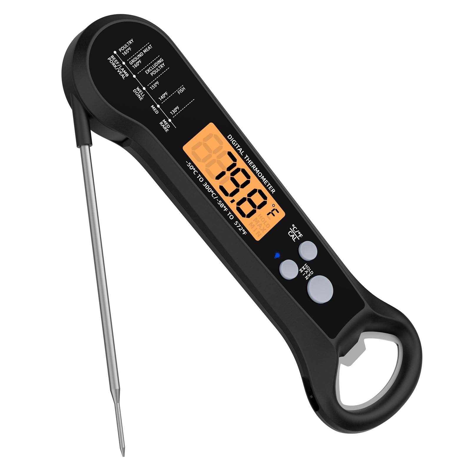 Glow Bratenthermometer – Sofortige Temperaturanzeige, Ohne Batterie, Für Fleisch, Geflügel, Grillen