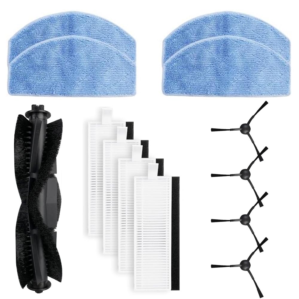 Kit di accessori per robot aspirapolvere G8000/G8000 Pro/Honiture G20/Laresar evol 3, accessori di ricambio con 1 spazzola principale, 4 spazzole laterali, 4 filtri Hepa, 4 salviette