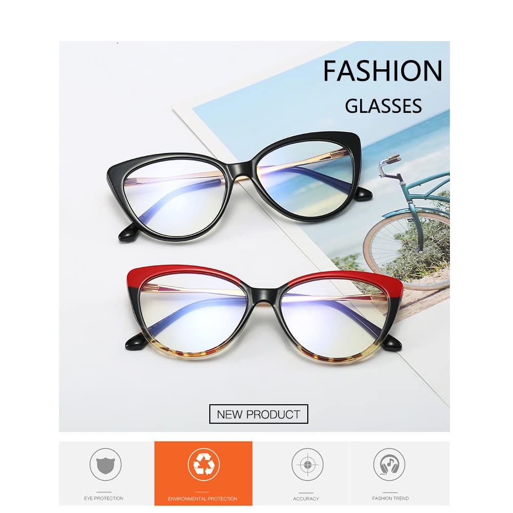 FREAZE 1,5 occhiali da lettura con occhio di gatto, montatura grande, alla moda, per la lettura, unisex, per computer, anti-stanchezza (colore: nero, dimensioni: 2,0X)