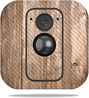 Vista 213 de MightySkins - Skin de fibra de carbono para cámara Blink XT para exteriores, chips dorados, acabado de fibra de carbono texturizado, protector