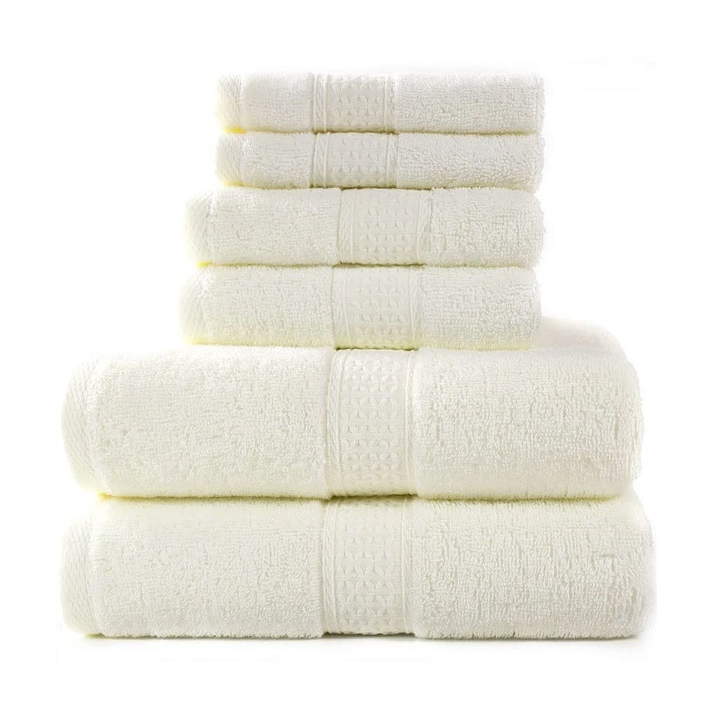 Cotton Bath Towel Set Soft and Super Absorbent Hand Towel Washcloth for Family Bathroom Set 6 Pieces Towel