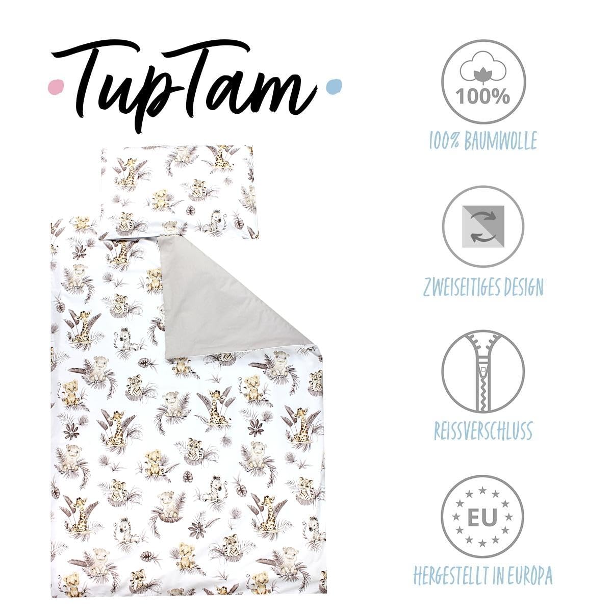 TupTam Juego de Ropa de Cama para Niños, de 2 Piezas., Conejo/Rosa/Lunares, 120x90 cm — view 58