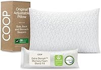 Coop Home Goods Original Adjustable Queen Pillow - Customizable Memory Foam for Side, Back & Stomach Sleepers, CertiPUR-US Certified