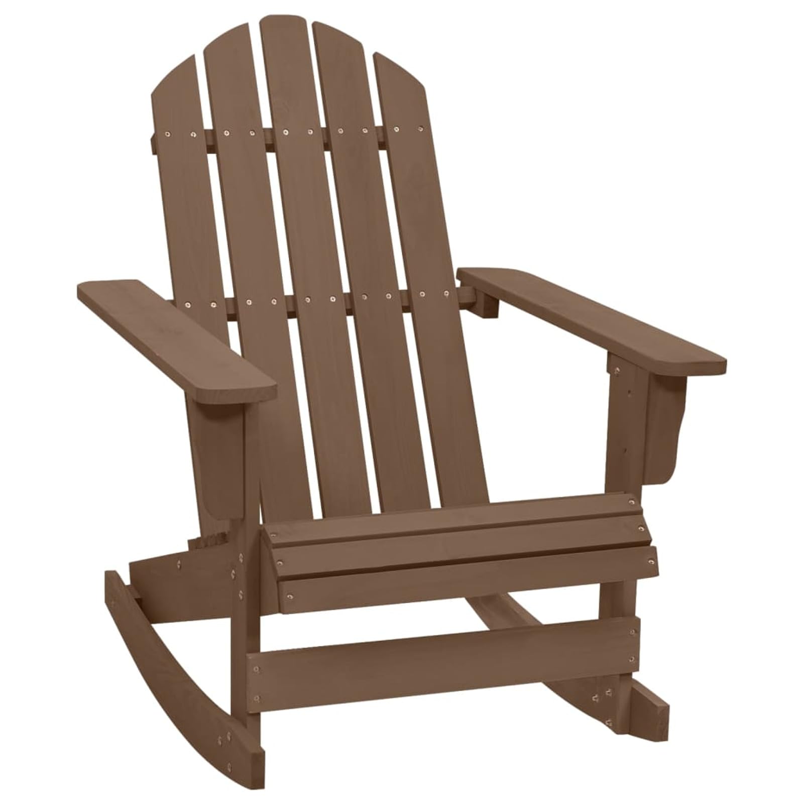 Brokky 45705 Sedia a Dondolo da Giardino in Legno Marrone Sedia a Dondolo,da Esterni,Seggiola Stile Adirondack,Resistente alle Intemperie,Look Vintage