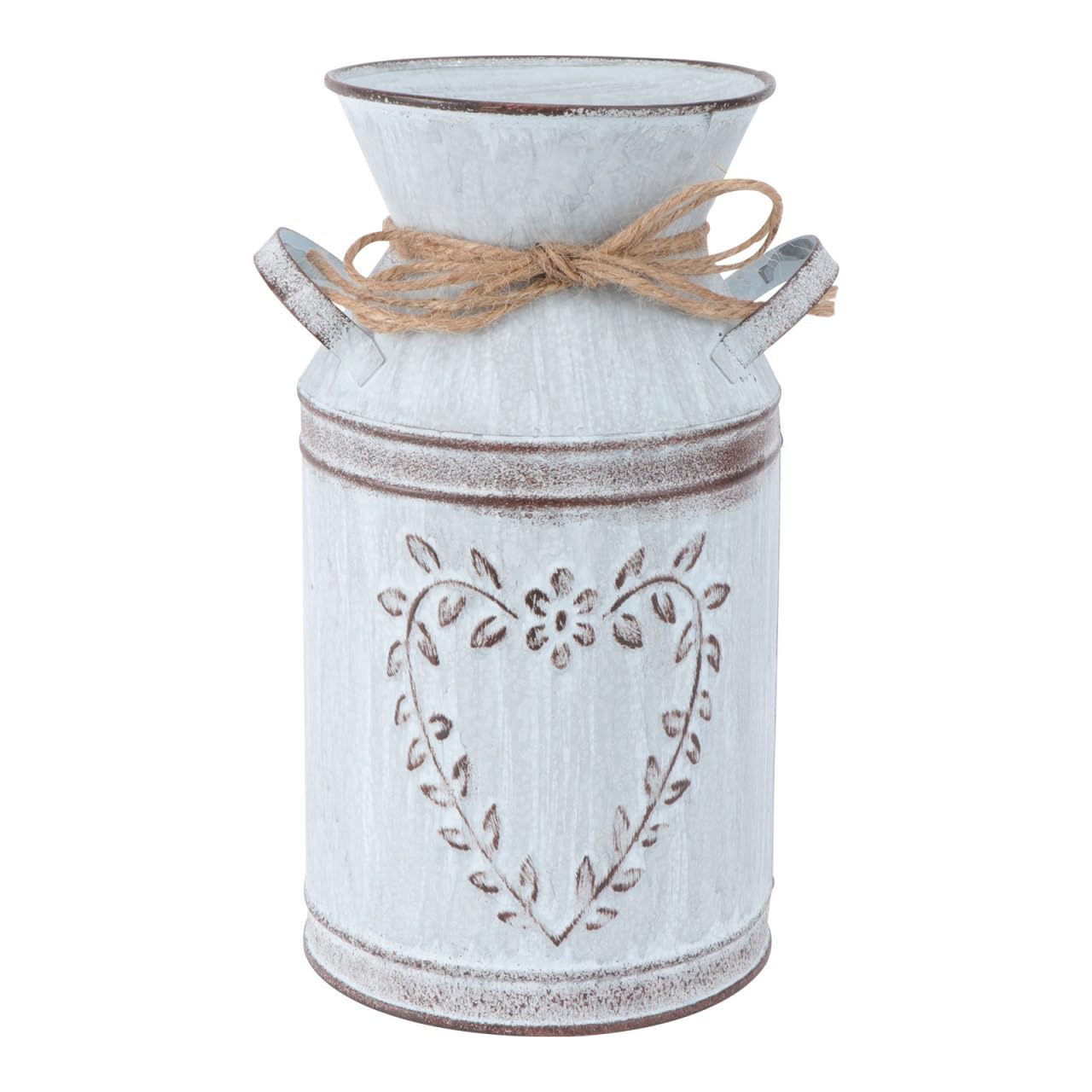 Happyyyami Vaso In Metallo Zincato Rustico A Forma Di Cuore - Stile Country Francese - Secchio In Latta Per Fiori Secchi E Centrotavola - 3