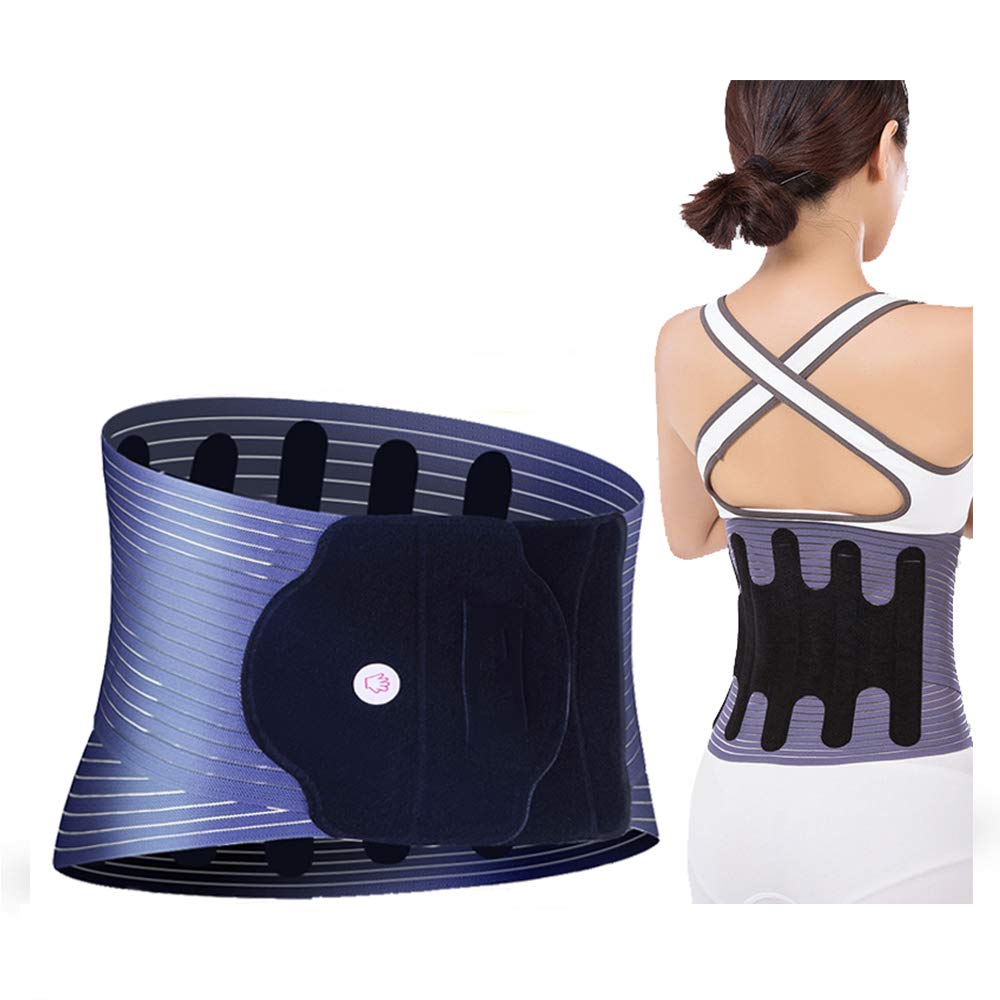 Fascia Lombare Supporto Schiena, Fascia Lombare per Mal di Schiena, Cintura Lombare Doppie Cinghie Regolabili, Fascia Schiena per Uomo e Donna,L