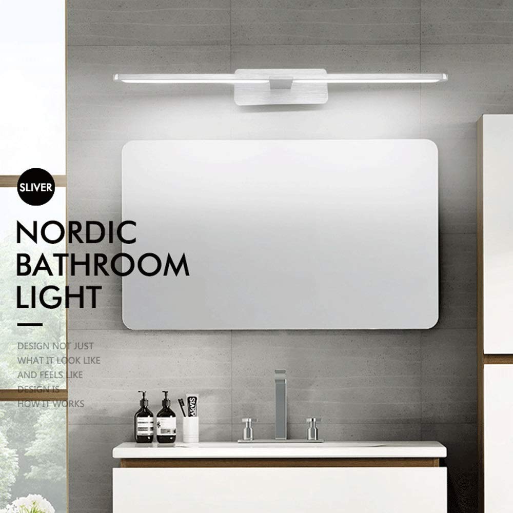 8 W LED-Spiegelleuchte, Aluminium, Badezimmerspiegel-Frontleuchte, Moderne Beleuchtung, Wandlaterne für Spiegel, Schranklampe, Waschraum, Make-up-Spiegellampe, 6000 K [Energieklasse A+]