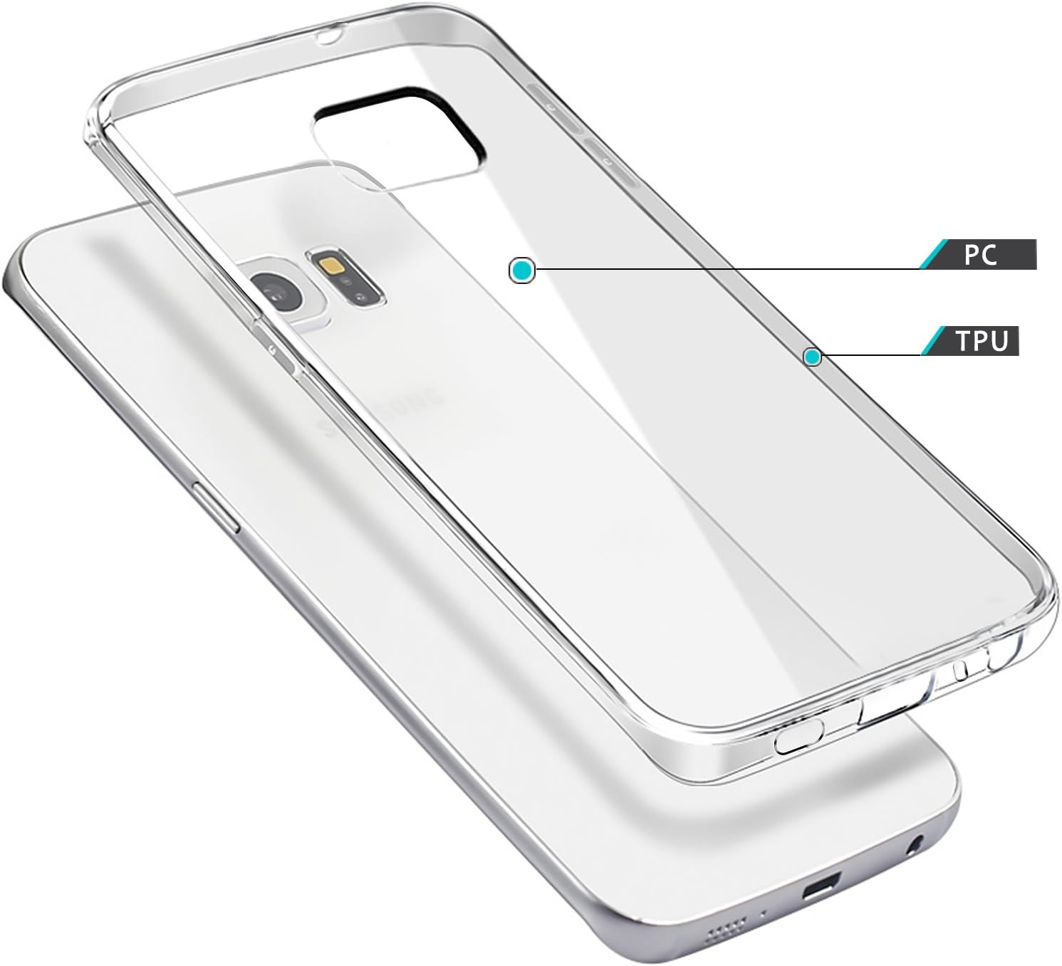 S6 Edge Plus Case,BENTOBEN Transparent Cover Scratch Resistant Shockproof Crystal Clear Hard Back Panel Protective Case for Samsung Galaxy S6 Edge Plus G928V/G928T/G928R/G928A/G928P Work with T-Mobile