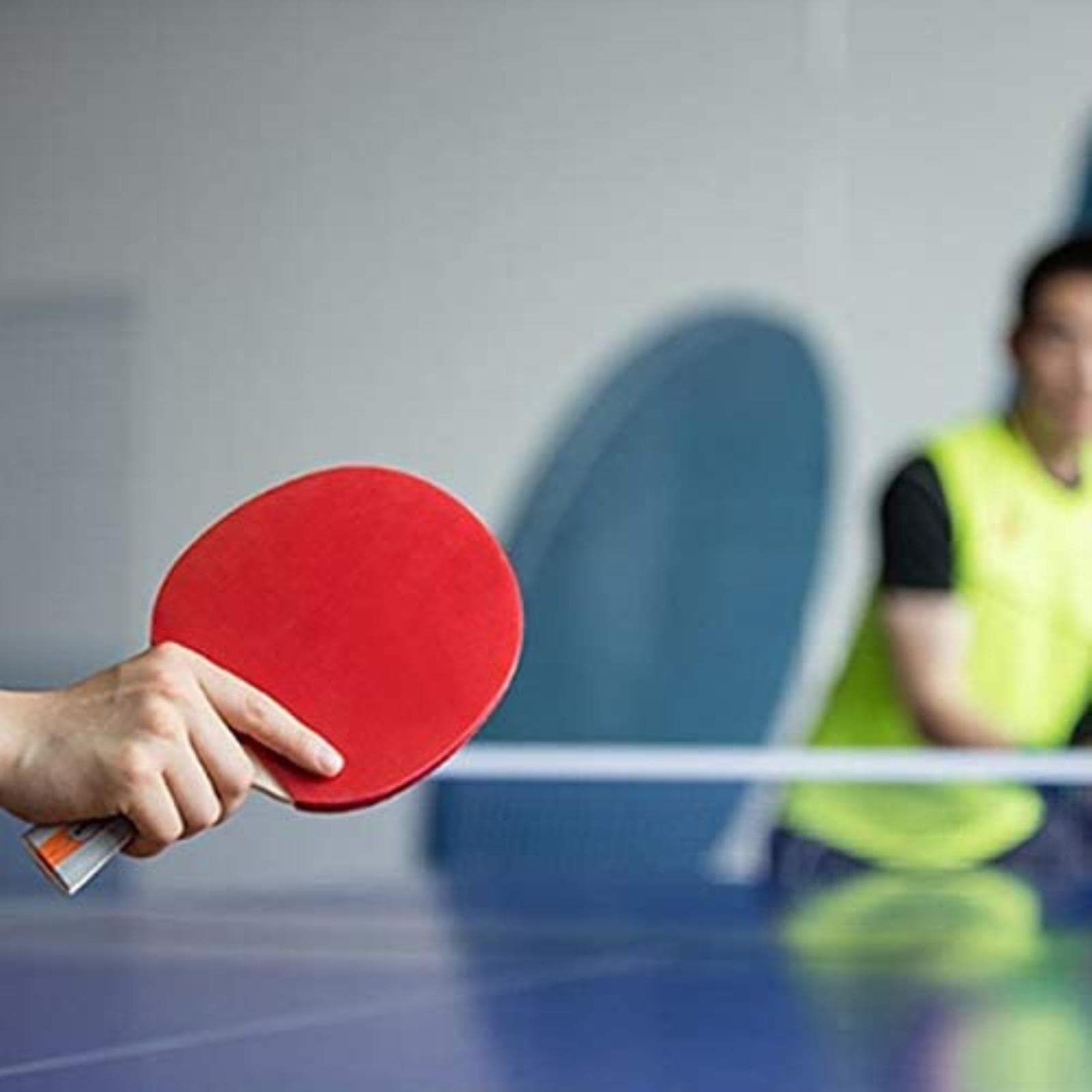 Ping-Pong-Schläger, doppelseitiger, antihaftbeschichteter Tischtennisschläger, Zwei Packungen mit 3 Bällen für Anfänger, Tischtennisschläger-Set (Farbe: Schwarz/Rot)