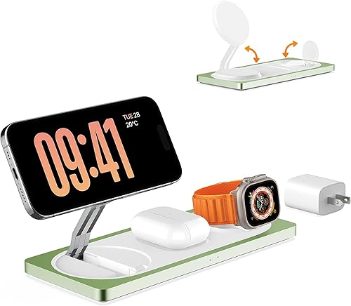 Miniatura 7 de Estación de carga inalámbrica, soporte de cargador inalámbrico magnético 3 en 1, base de carga inalámbrica rápida para iPhone