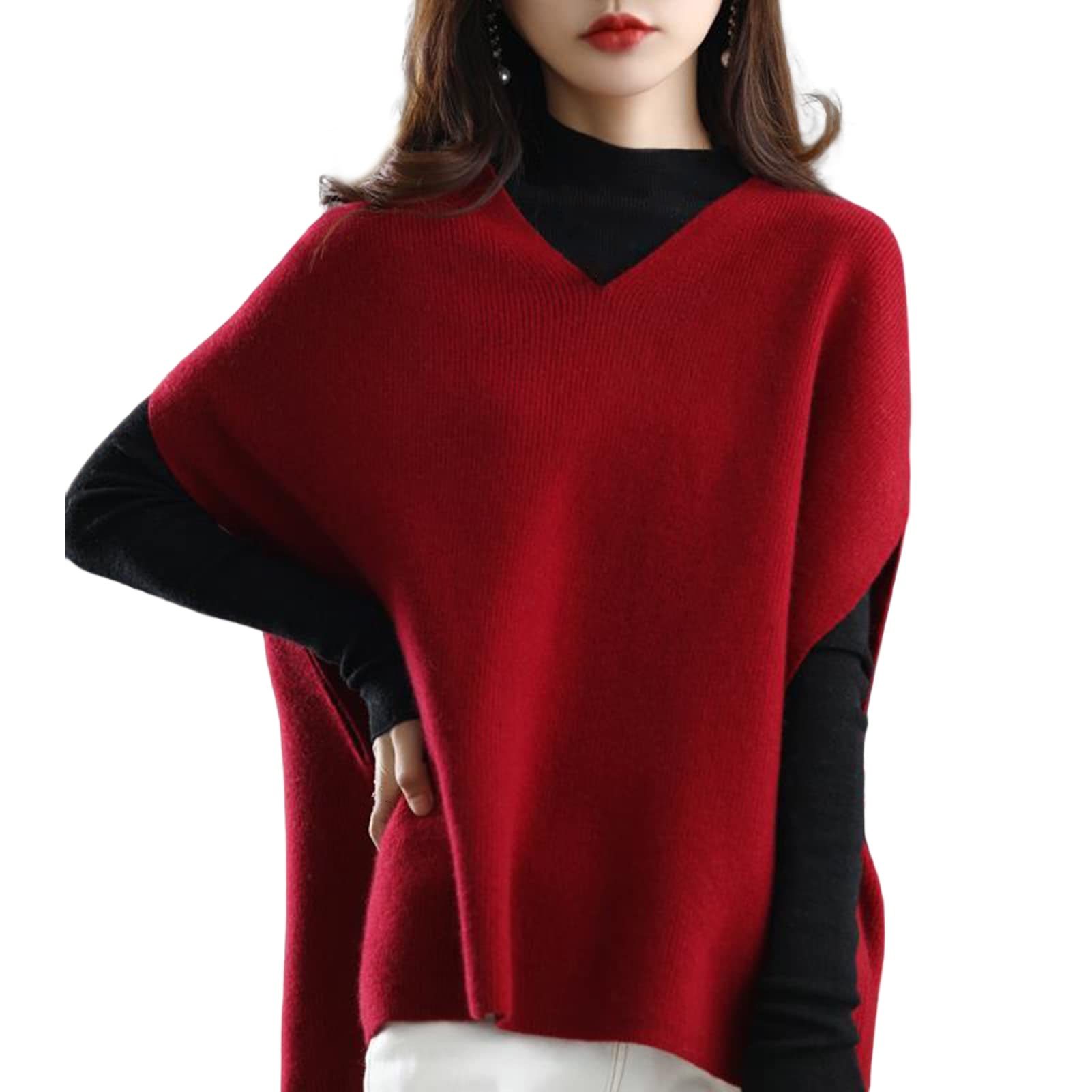 Donne maglia maglione gilet scollo a V maglione spesso autunno inverno oversize senza maniche maglieria abbigliamento quotidiano
