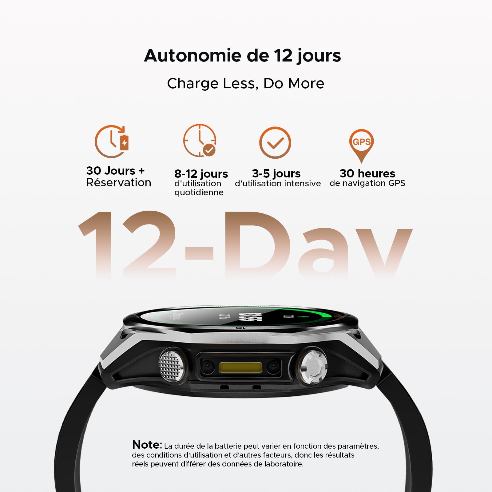 Anywise W1 AI Montre Connectée Homme, 5ATM Dual-Band GPS Tactical Watch,1,43'' AMOLED Screen, 170+ Modes Sport, Appel Bluetooth,18 Days Battery,LED Flashlight,Compass,pour Android/iOS, 3 Strap