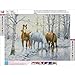 5D Diamond DIY Painting by Number Kits, Diamond Arts Crystal Rhinestone Embroidery Paintings Pictures Canvas Craft 15.7 x 11.8 Inches Three Horses Drink in Winter by Bemaystar