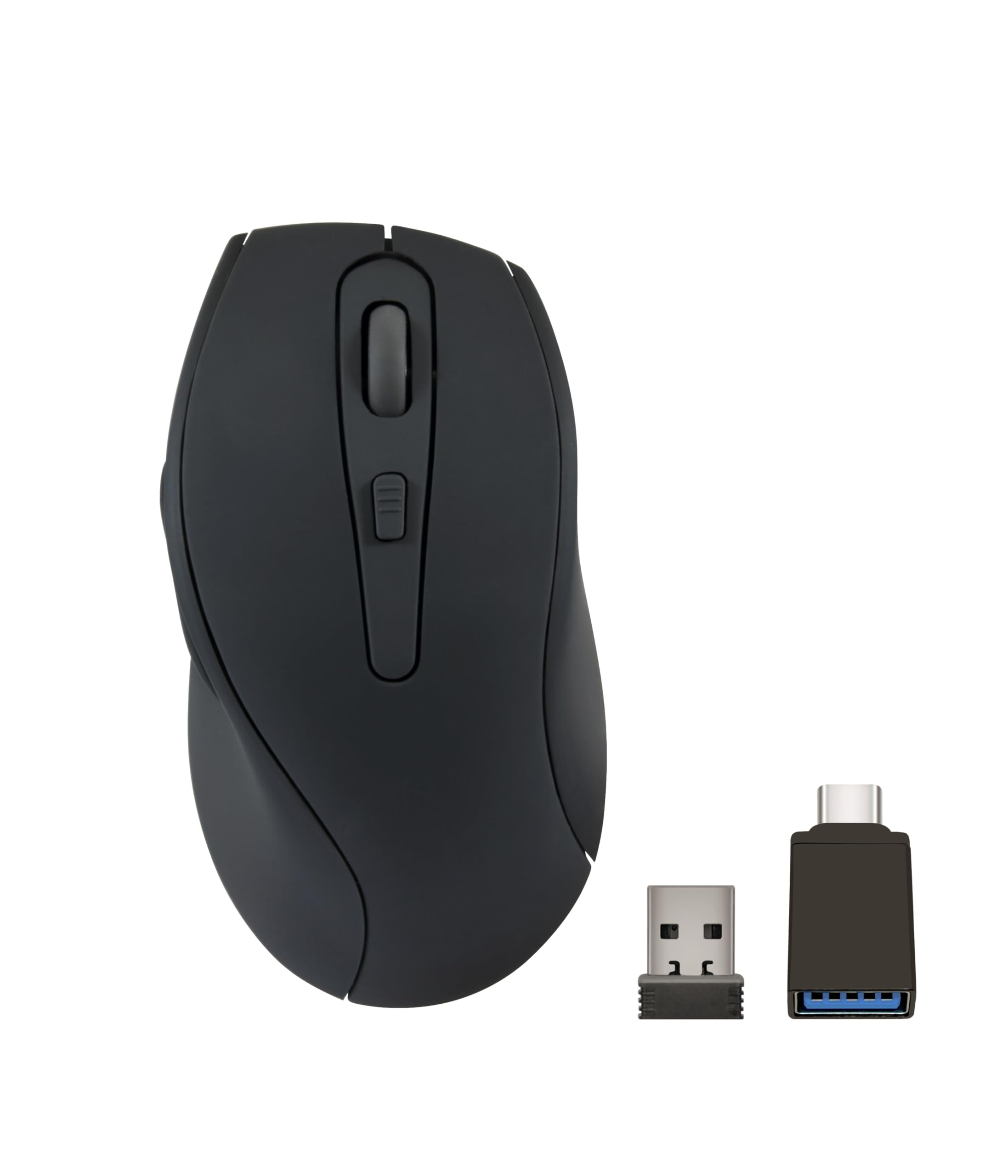 Speedlink AXON silent Mouse wireless - PC mouse wireless, silent click, with rechargeable USB-C battery, antibacterial rubberised surface, ergonomic, 2.4GHz, up to 1600dpi, black