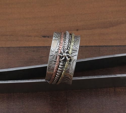 Miniatura 53 de Boho Spinner Ring, Mothers Day Gift, Silver 925 Women Ring, Sterling Silver 925 Ring, Fidget Spinner Ring,Women Silver Anxiety Ring